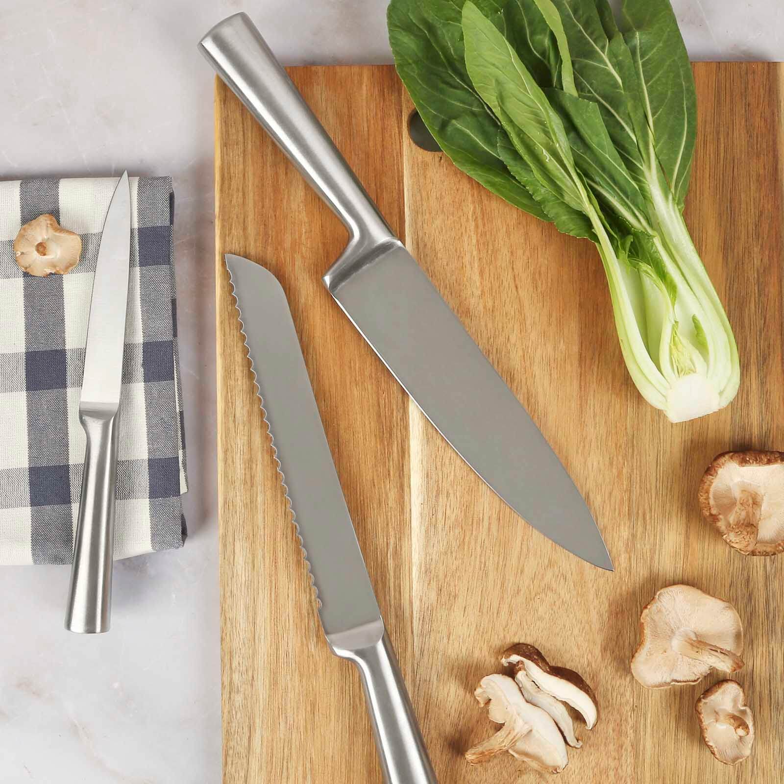 Knife & Acacia Wood Chopping Board Set