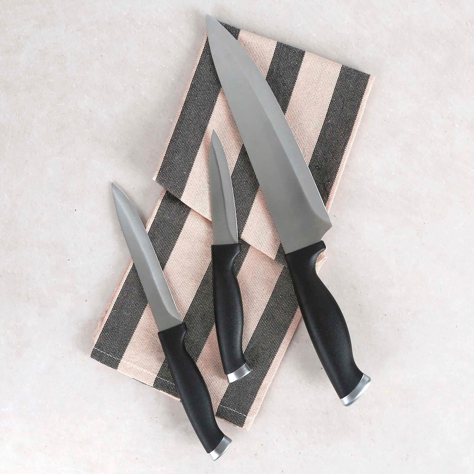 Knife & Bamboo Wood Chopping Board Set