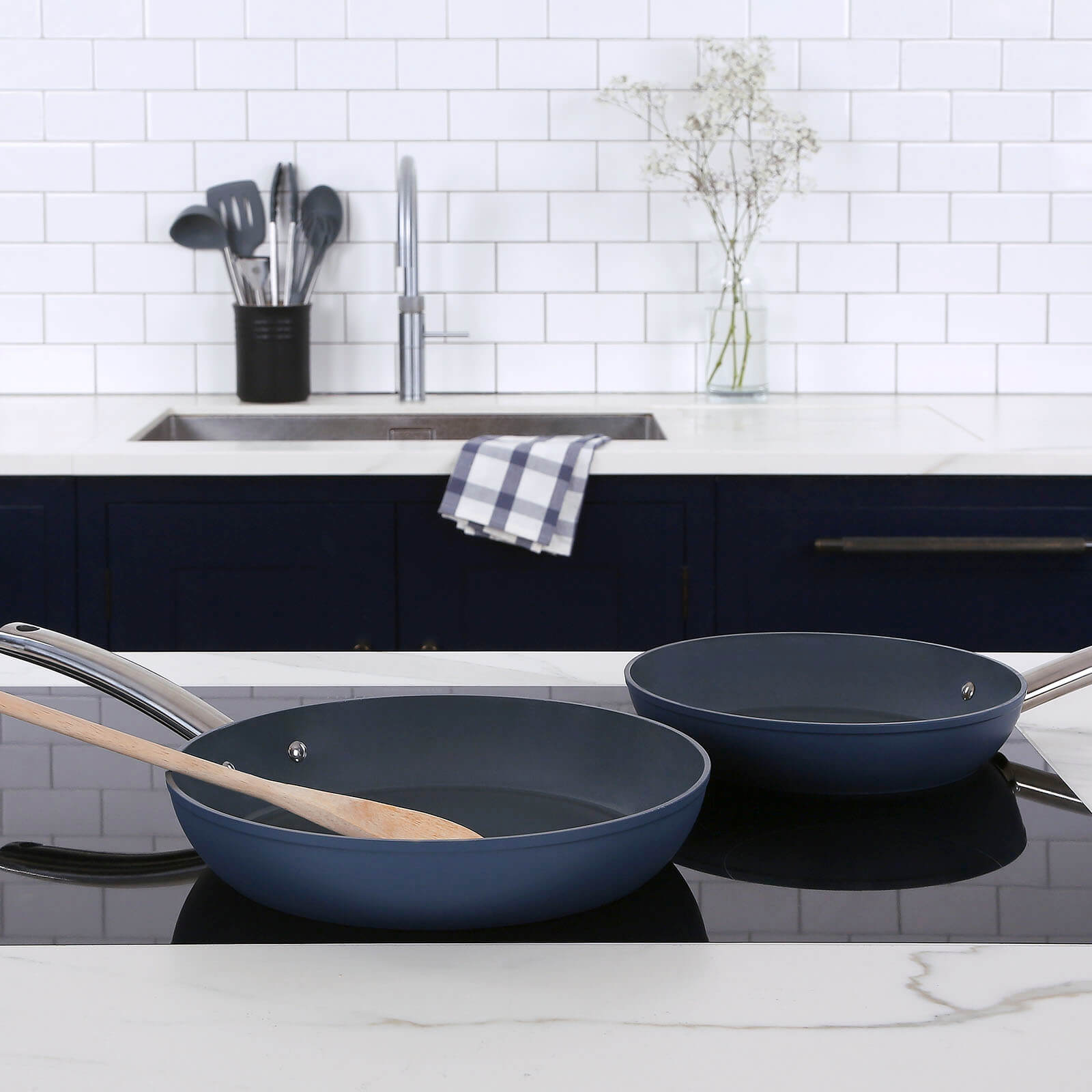 5pc Cooking Pan Set - Aegean Blue