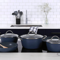 5pc Cooking Pan Set - Aegean Blue